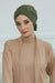 Plain Instant Turban Cotton Scarf Head Wrap, Belted Turban Bonnet for Women, Chic Design Instant Turban Hijab, Plain Chemo Bonnet Cap,B-31 Army Green