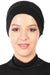 Cotton Instant Turban with Chiffon Band, Lightweight Multicolor Pre-tied Turban Bonnet Cap for Women, Stylish Belted Turban for Hijab,B-36 Black