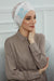 Instant Turban Cotton Scarf Head Wrap with Chiffon Headband, Lightweight Multicolor Headwear Bonnet Cap with Various Pattern Options,B-24YD Spring Awakening - White