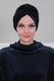 Velvet Maharajah-Style Instant Turban Hijab for Women, Elegant Pre-Tied Velvet Headwrap, Luxurious Lightweight Modest Hijab Headwear,B-4K Navy Blue