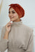 Velvet Bowtie Instant Turban Hijab Luxurious Velour Headwrap with Elegant Bow Detail, Comfortable & Fashionable Headwrap for Women,B-7K Tile Red