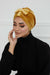 Velvet Bowtie Instant Turban Hijab Luxurious Velour Headwrap with Elegant Bow Detail, Comfortable & Fashionable Headwrap for Women,B-7K Mustard Yellow