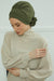 Chic Aerobin Instant Turban, Easy Wrap Breathable Head Scarf with Elegant Knot Detail, Lightweight Instant Turban For Women Headwear,HT-31A Army Green
