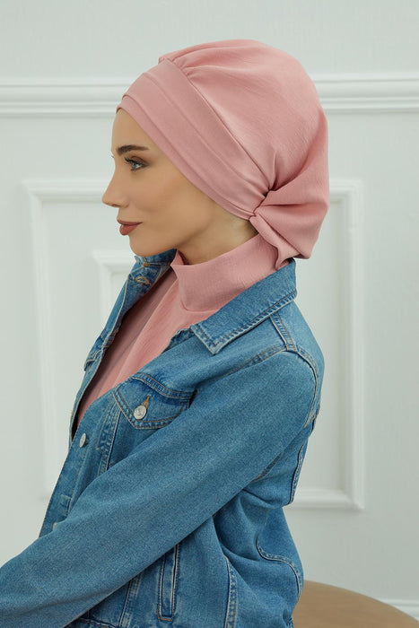 Instant Turban Lightweight Aerobin Scarf Head Turbans For Women Headwear Stylish Elegant Design,HT-91 Pink