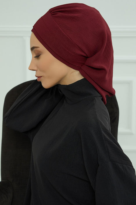 Instant Turban Lightweight Aerobin Scarf Head Turbans For Women Headwear Stylish Elegant Design,HT-91 Maroon