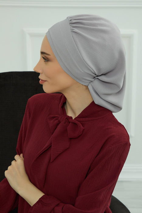 Instant Turban Lightweight Aerobin Scarf Head Turbans For Women Headwear Stylish Elegant Design,HT-91 Grey