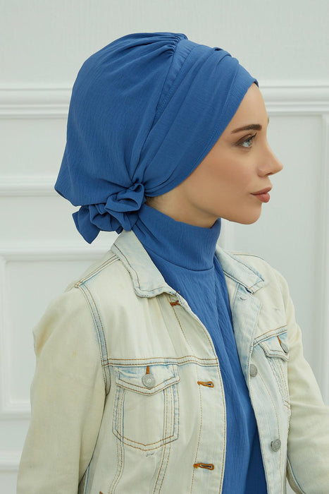 Instant Turban Lightweight Aerobin Scarf Head Turbans with Beautiful Gold Accessory For Women Headwear Stylish Elegant Design,HT-95