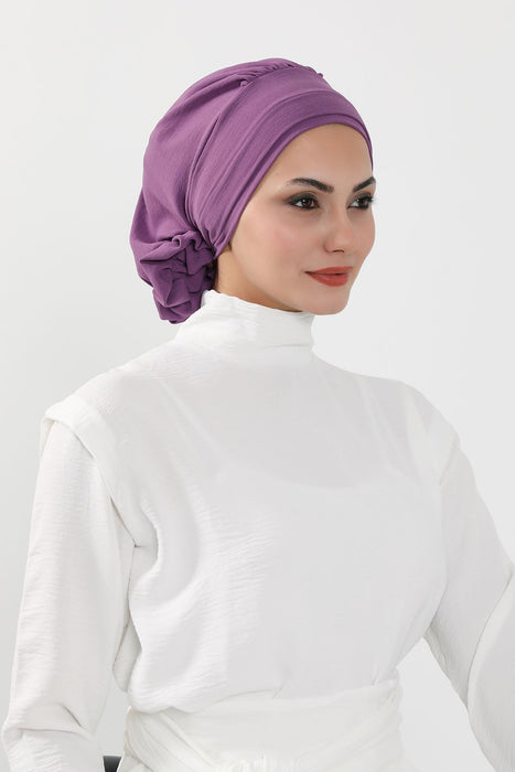 Instant Turban Lightweight Aerobin Scarf Head Turbans with Flower Back Detail For Women Headwear Stylish Elegant Design,HT-92