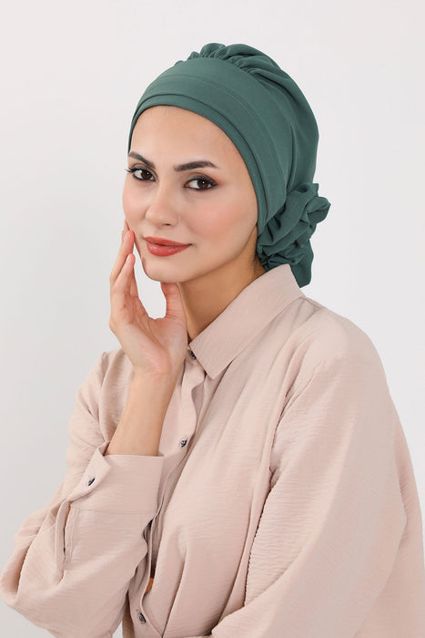 Instant Turban Lightweight Aerobin Scarf Head Turbans with Flower Back Detail For Women Headwear Stylish Elegant Design,HT-92