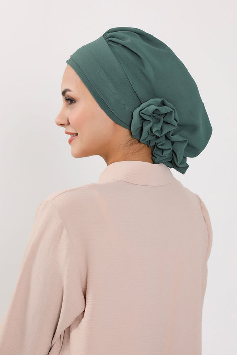 Instant Turban Lightweight Aerobin Scarf Head Turbans with Flower Back Detail For Women Headwear Stylish Elegant Design,HT-92