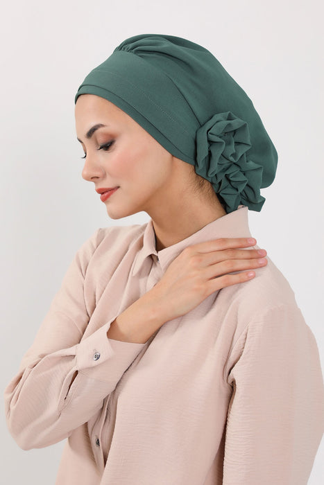 Instant Turban Lightweight Aerobin Scarf Head Turbans with Flower Back Detail For Women Headwear Stylish Elegant Design,HT-92