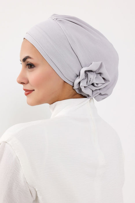 Instant Turban Lightweight Aerobin Scarf Head Turbans with Flower Back Detail For Women Headwear Stylish Elegant Design,HT-92