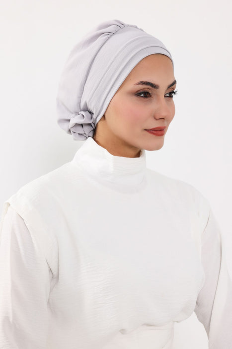 Instant Turban Lightweight Aerobin Scarf Head Turbans with Flower Back Detail For Women Headwear Stylish Elegant Design,HT-92