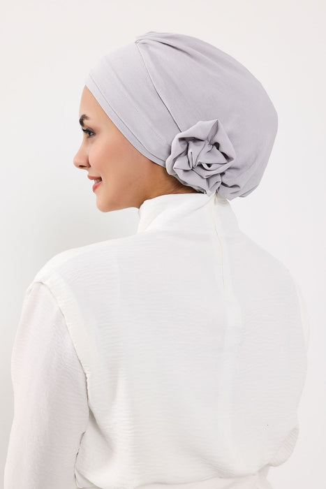 Instant Turban Lightweight Aerobin Scarf Head Turbans with Flower Back Detail For Women Headwear Stylish Elegant Design,HT-92