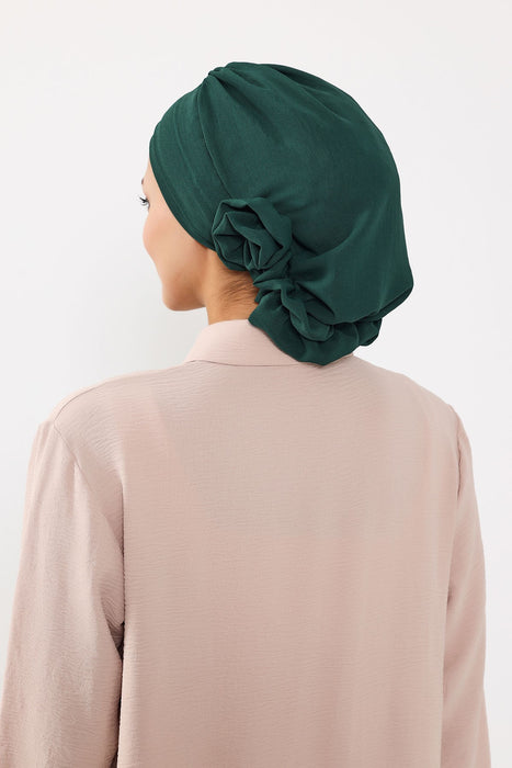 Instant Turban Lightweight Aerobin Scarf Head Turbans with Flower Back Detail For Women Headwear Stylish Elegant Design,HT-92