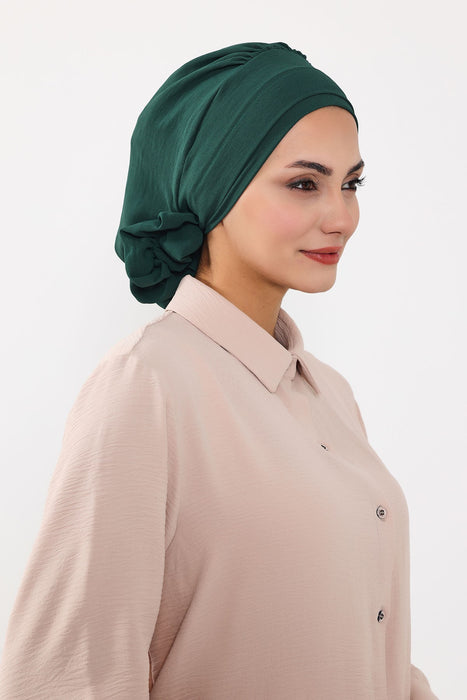 Instant Turban Lightweight Aerobin Scarf Head Turbans with Flower Back Detail For Women Headwear Stylish Elegant Design,HT-92