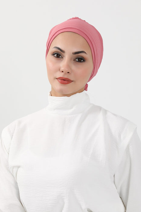 Instant Turban Lightweight Aerobin Scarf Head Turbans with Flower Back Detail For Women Headwear Stylish Elegant Design,HT-92