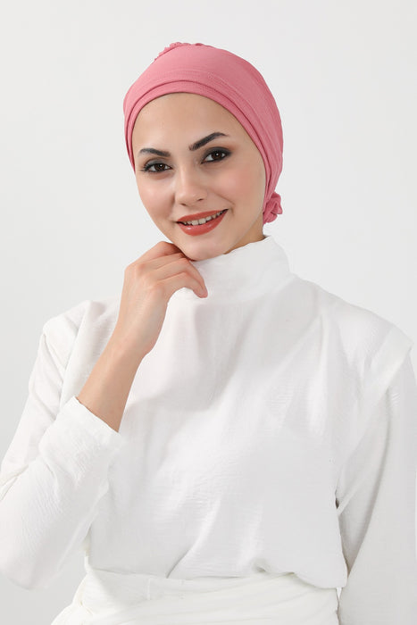 Instant Turban Lightweight Aerobin Scarf Head Turbans with Flower Back Detail For Women Headwear Stylish Elegant Design,HT-92