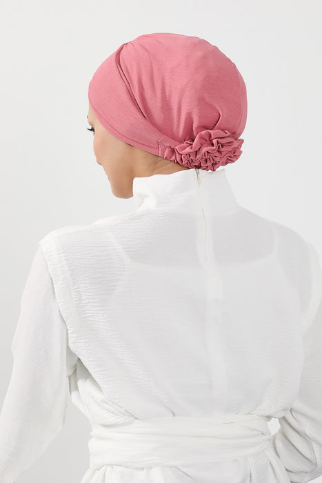 Instant Turban Lightweight Aerobin Scarf Head Turbans with Flower Back Detail For Women Headwear Stylish Elegant Design,HT-92