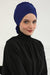 Chiffon Instant Turban with Cross-Stitch Tie Detail, Fashionable Adjustable Pre-Tied Headscarf Head Covering for Effortless Style,HT-30 Sax Blue