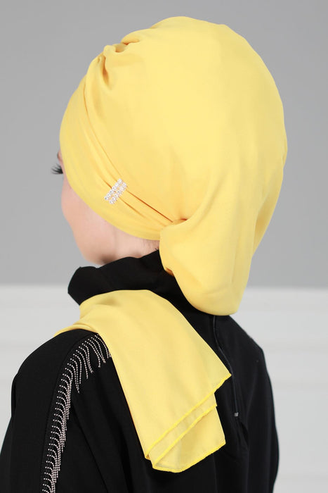Instant Turban Lightweight Chiffon Scarf Head Turbans For Women with Unique Stone Accessories Headwear Stylish Elegant Design,HT-51 Baby Blue