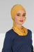Regal Charm Cotton Instant Turban with Adorable Brooch Detail, Adjustable Easy to Wear Hijab for Women, Lightweight Cotton Headscarf,HT-72 Mustard Yellow