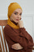 Instant Turban Lightweight Cotton Scarf Head Turbans For Women Headwear Stylish Elegant Design,HT-96 Mustard Yellow