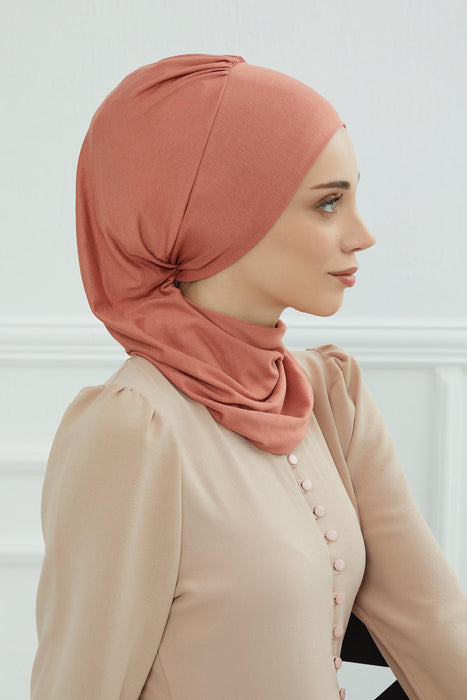 Instant Turban Lightweight Cotton Scarf Head Turbans For Women Headwear Stylish Elegant Design,HT-96 Salmon