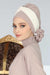Instant Turban Lightweight Multicolor Chiffon Scarf Head Turbans For Women Headwear Stylish Elegant Design,HT-45 Mink - Ivory