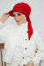Instant Turban Newsboy Hat for Women, 95% Cotton Women's Visor Cap, Stylish Chemo Bonnet Visor Cap, Handmade Women Newsboy Headwear,B-71 Red