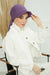 Instant Turban Newsboy Hat for Women, 95% Cotton Women's Visor Cap, Stylish Chemo Bonnet Visor Cap, Handmade Women Newsboy Headwear,B-71 Purple 2