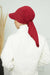 Instant Turban Newsboy Hat for Women, 95% Cotton Women's Visor Cap, Stylish Chemo Bonnet Visor Cap, Handmade Women Newsboy Headwear,B-71 Maroon