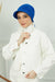 Instant Turban Newsboy Hat for Women, 95% Cotton Women's Visor Cap, Stylish Chemo Bonnet Visor Cap, Handmade Women Newsboy Headwear,B-71 Sax Blue