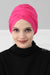Instant Turban Plain Cotton Scarf Head Wrap Lightweight Hat Bonnet Cap for Women,B-9 Fuchsia