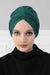 Instant Turban Plain Cotton Scarf Head Wrap Lightweight Hat Bonnet Cap for Women,B-9 Green