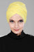 Instant Turban Plain Cotton Scarf Head Wrap Lightweight Hat Bonnet Cap for Women,B-9 Yellow