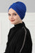Instant Turban Plain Cotton Scarf Head Wrap Lightweight Hat Bonnet Cap for Women,B-9 Sax Blue