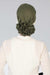 Instant Turban Plain Cotton Scarf Head Wrap Lightweight Multicolor Headwear Plain Bonnet Cap with Stylish Cotton Band,B-50 Army Green - Ivory