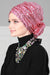 Glamorous Sequin Rose Instant Turban Hijab for Women, Sparkly Fashion Hijab Cap, Elegant Pre-Tied Headwrap with Big Fancy Rose Detail,B-21P Powder