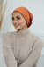 Velvet Elastic Instant Turban Bonnet Cap with Handmade Rose Detail at the Back Side, Soft Plain Color Velvet Pre-Tied Turban Hijab,B-53K Tile Red