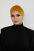 Velvet Elastic Instant Turban Bonnet Cap with Handmade Rose Detail at the Back Side, Soft Plain Color Velvet Pre-Tied Turban Hijab,B-53K Mustard Yellow