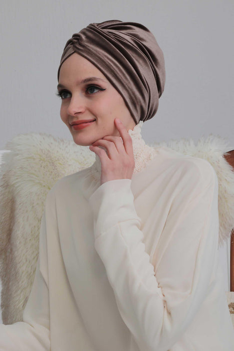 Super Soft Velvet Pre-Tied Turban, Comfortable Lightweight Winter Bonnet Cap for Women, Easy Wrap Women Head Covering, Chemo Cancer Cap,B-9K Dusty Rose