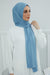 Jersey Cotton Shawl for Women Modesty, Head Wrap Turban, Cap Headwear Rectangle Combed Cotton Hijab,CTS-5 Blue