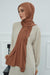 Jersey Cotton Shawl for Women Modesty, Head Wrap Turban, Cap Headwear Rectangle Combed Cotton Hijab,CTS-5 Caramel Brown