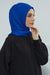 Jersey Cotton Shawl for Women Modesty, Head Wrap Turban, Cap Headwear Rectangle Combed Cotton Hijab,CTS-5 Sax Blue