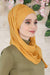 Jersey Shawl for Women 95% Cotton Bonnet Modesty Turban Cap Wrap Instant Scarf,BT-1 Mustard Yellow