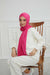 Jersey Shawl for Women 95% Cotton Head Wrap Instant Modesty Turban Cap Scarf Cross Stich Ready to Wear Hijab,PS-40 Fuchsia