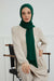 Jersey Shawl for Women 95% Cotton Head Wrap Instant Modesty Turban Cap Scarf Cross Stich Ready to Wear Hijab,PS-40 Green