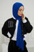 Jersey Shawl for Women 95% Cotton Head Wrap Instant Modesty Turban Cap Scarf Cross Stich Ready to Wear Hijab,PS-40 Sax Blue
