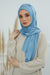 Soft Jersey Hijab Shawl for Women, 95% Cotton and Comfortable Ready to Wear Women Headscarf, Cross Stich Instant Pre-tied Hijab Shawl,PS-41 Blue